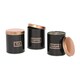 image 1 of Harbour Housewares 3pc Round Metal Tea Coffee Sugar Canister Set - Black/Copper