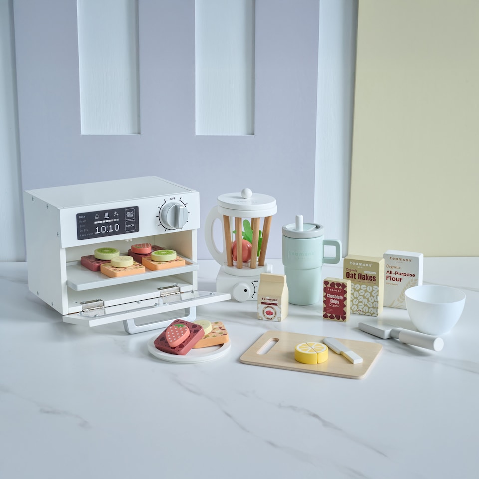 image 1 of Teamson Kids Wooden Healthy Dessert Play Food Set with Blender & 27 Pieces