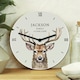 image 3 of Personalised Watercolour Stag Wooden Clock