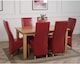 image 4 of Oslo 150 x 90 cm Medium Oak Dining Table and 6 Lola Leather Chairs | Red | Red