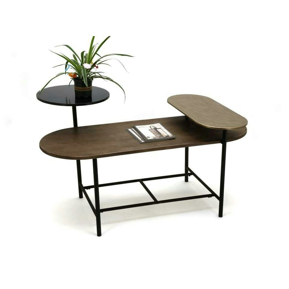 Centre Table DKD Home Decor 116 x 76 x 64 cm Metal Aluminium MDF Wood N/A