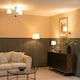 image 2 of ValueLights Memphis Pair of Silver Chrome Twist Table Lamps with a Fabric Lampshade Bedside Light - Bulbs Included