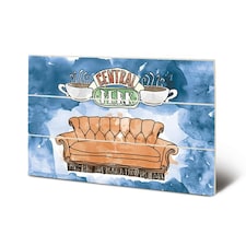Friends Central Perk Wood Print - Blue/Orange - One Size