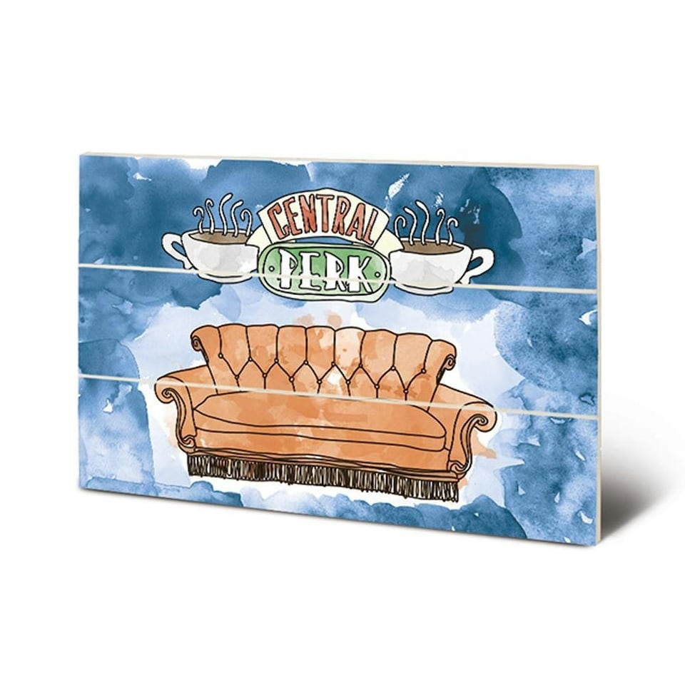 Friends Central Perk Wood Print - Blue/Orange - One Size