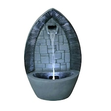 Primrose Tabletop Gothic Arch Water Feature Cascade Fountain with Lights 36cm