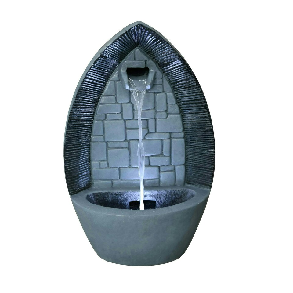 image 1 of Primrose Tabletop Gothic Arch Water Feature Cascade Fountain with Lights 36cm
