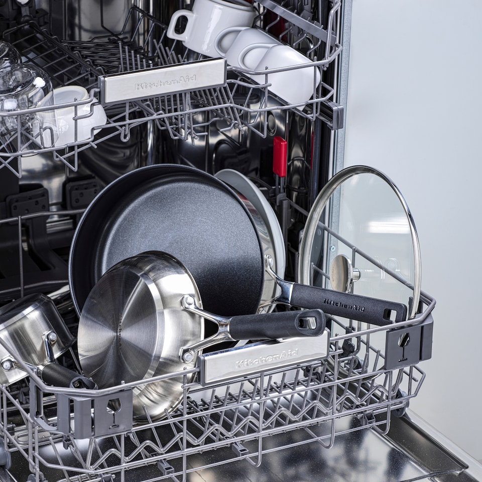 image 1 of KitchenAid Stainless Steel Frying Pan Set, 20, 24 & 28cm PFAS Free Fry Pans