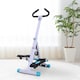 image 2 of HOMCOM Foldable Stepper Adjustable Step Machine w/ Handlebar LCD Display, White