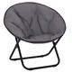 image 1 of Outsunny Folding Saucer Moon Chair Oversized Padded Seat Round Grey
