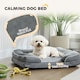 image 3 of PawHut Dog Sofa Bed, Washable Soft Plush Pet Bed with Removable Flannel Cover and Non-Slip Bottom, Anti-Anxiety for Cats and Small Dogs, 70 x 60 x 16.5 cm, Grey | Grey | S