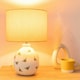 image 2 of ValueLights Bumble Bee Ceramic Bedside Table Lamp with a Yellow Fabric Lampshade - Bulb Included
