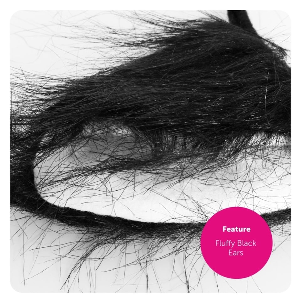 image 1 of Black Cat Set - Ears Headband, Nose & Thick Tail Black | One Size