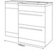 image 3 of Bathroom Right Handed 2 Drawer Combination Unit with L Shape Basin 1100mm Wide - Storm Grey Gloss - Brassware Not Included Grey