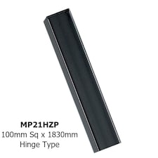 Square Flat Top Concrete-In Posts, Hinge - Solid Steel - L100 x W100 x H1830 mm - Electro Galvanised/Black Powder Coated Black