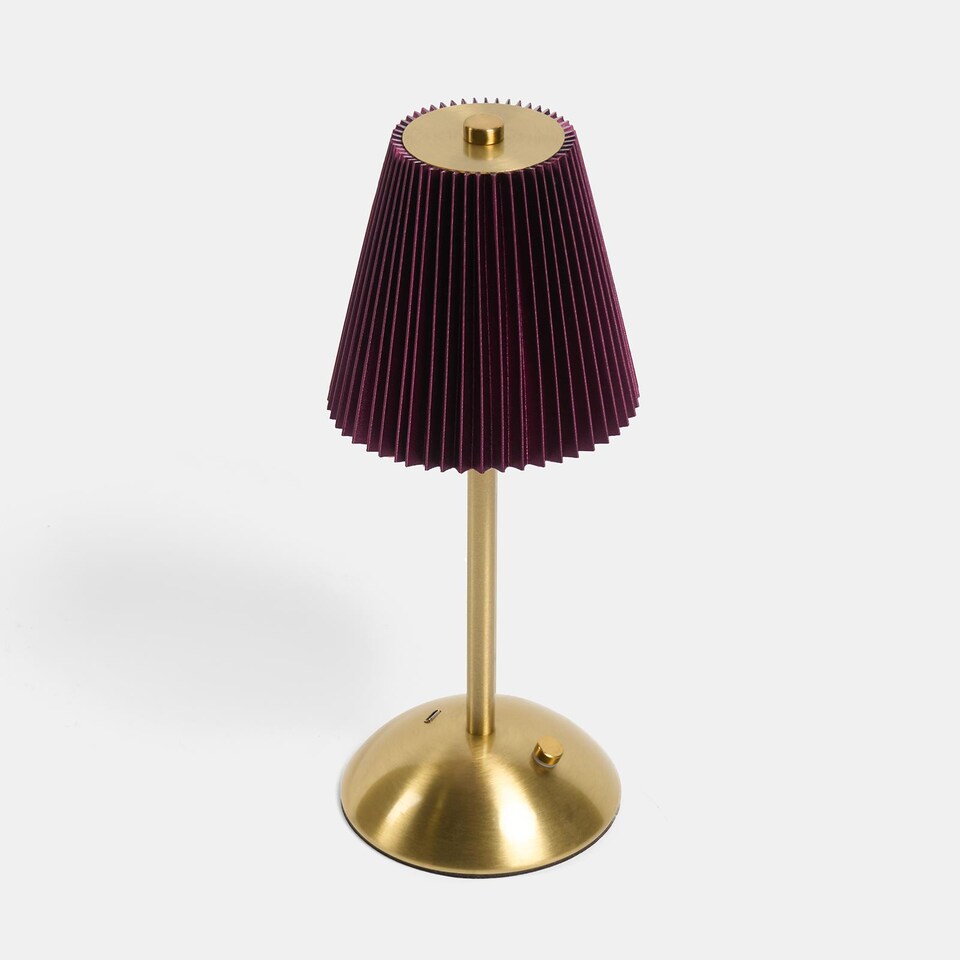 image 1 of OHS Pleated Bedside Lamp LED Rechargeable Cordless Night Light