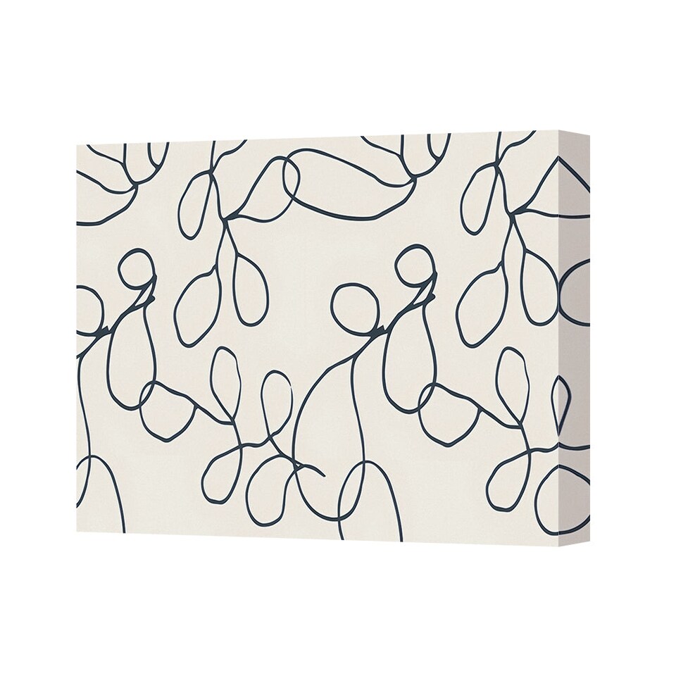 Abstract Line Art Canvas Print With Navy Scribble Pattern 2897 - Tesco ...