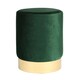 image 1 of Harbour Housewares Round Velvet Pouffe - 29 x 36cm - Green | Green | Green
