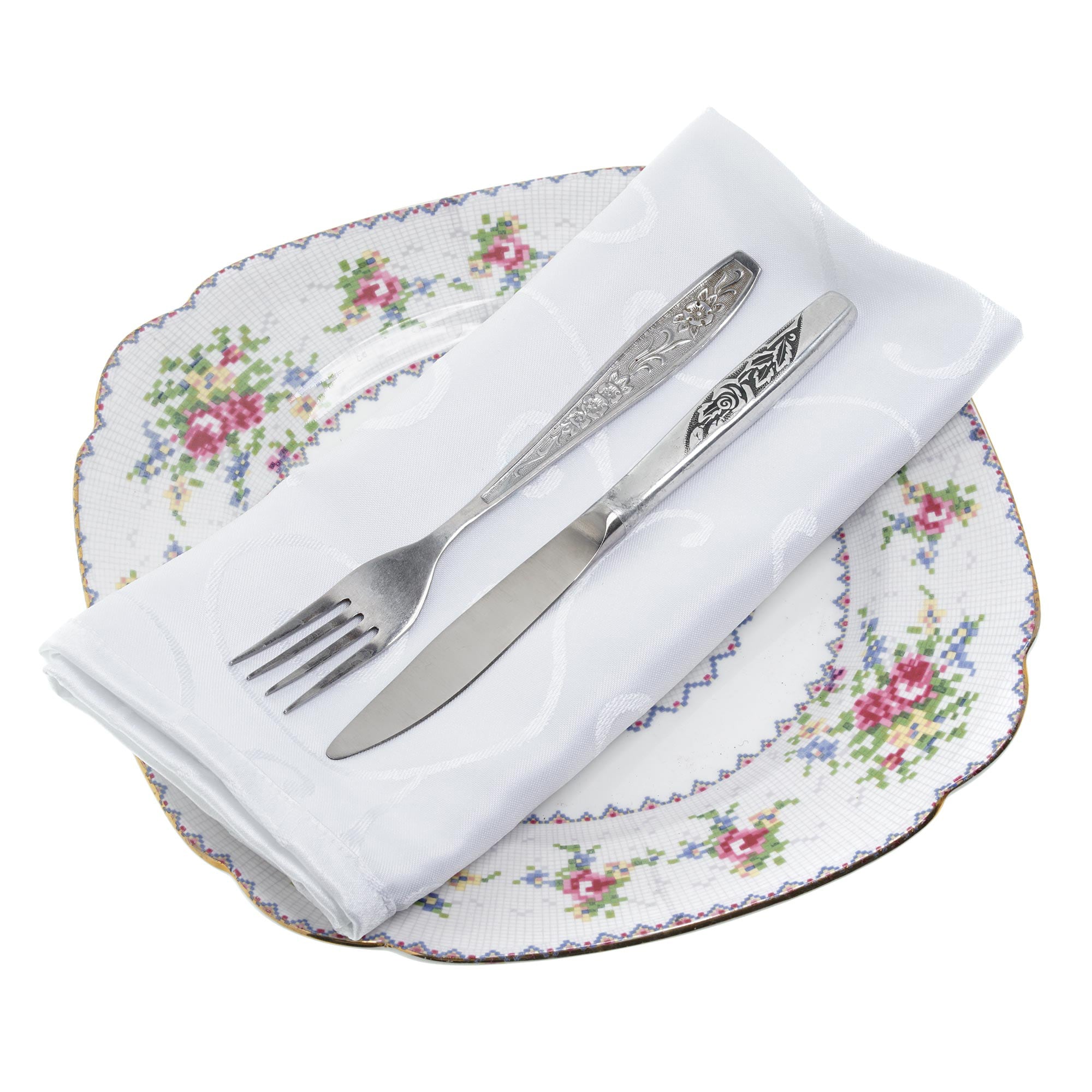 1pc White Christmas Napkins Cloth Dinner Table Napkins - 20 x 20 Inch