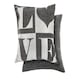 image 1 of Amor Love Cushion Cover BlackGrey | Black | Black