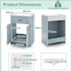 image 2 of COSTWAY Bathroom Vanity Storage Cabinet w/2 Doorsy Grey