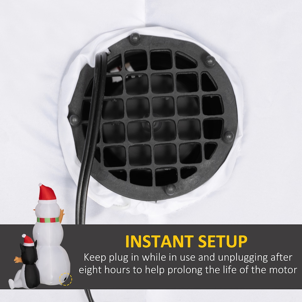 image 1 of Outsunny 6.2FT Christmas Inflatable Snowman with Dog, Christmas Blow Up Outdoor LED Display for Garden Party