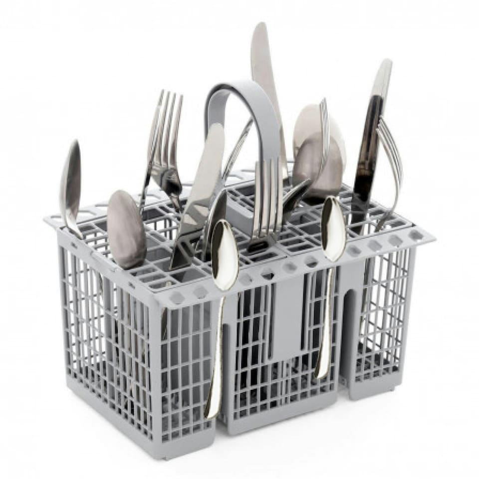 image 1 of SPARES2GO Universal Dishwasher Cutlery Basket Removable Handle Grey 225mm