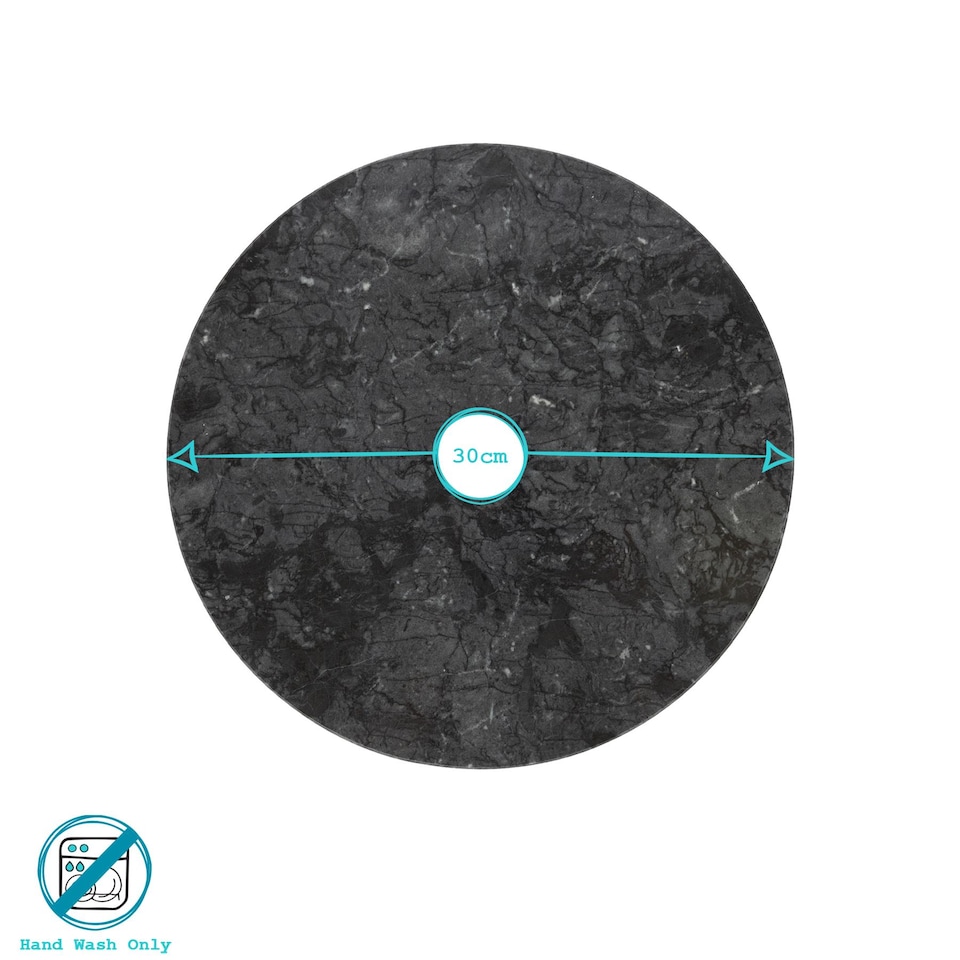 image 1 of Argon Tableware Round Marble Placemats - 30cm - Green - Pack of 6 | Green | Green