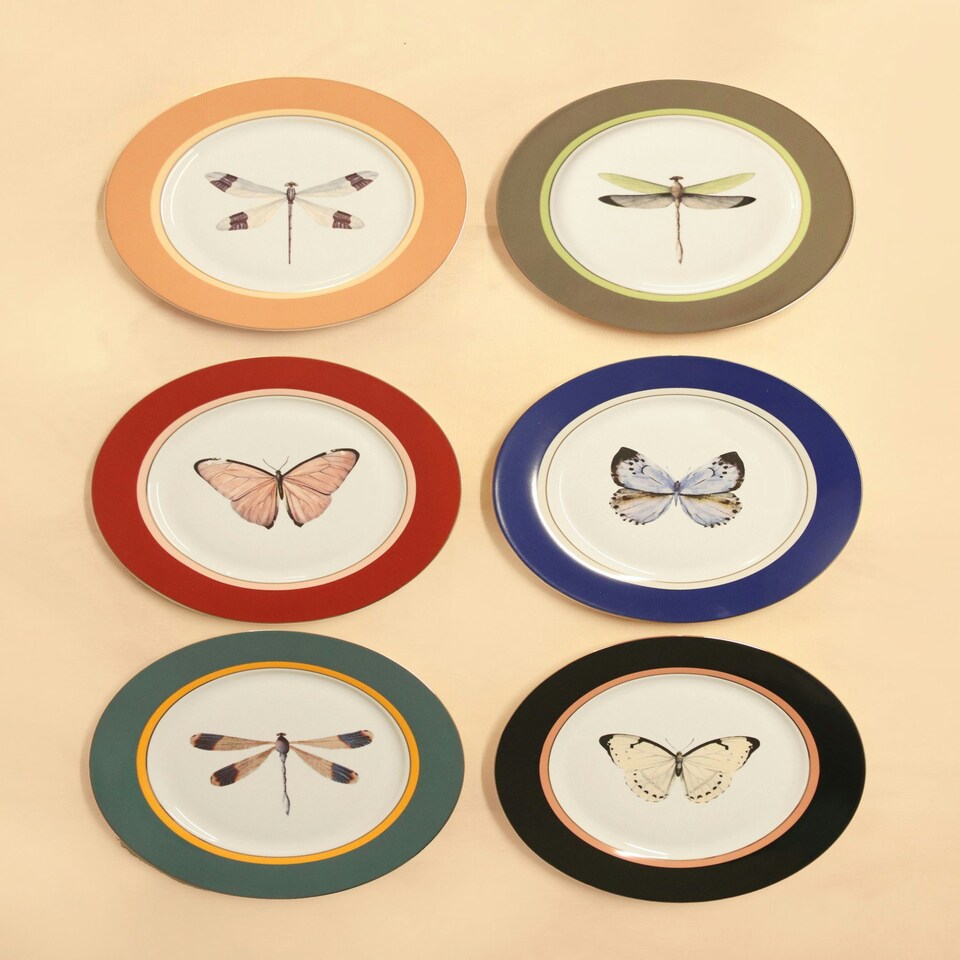 image 1 of Blossom Collection Porcelain Dinner Plates (Set of 6)