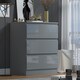 image 9 of FWStyle Stora 3 Drawer Chest of Drawers - Grey Gloss Front