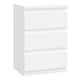image 2 of Edmore 3 Drawer Bedside Chest in White