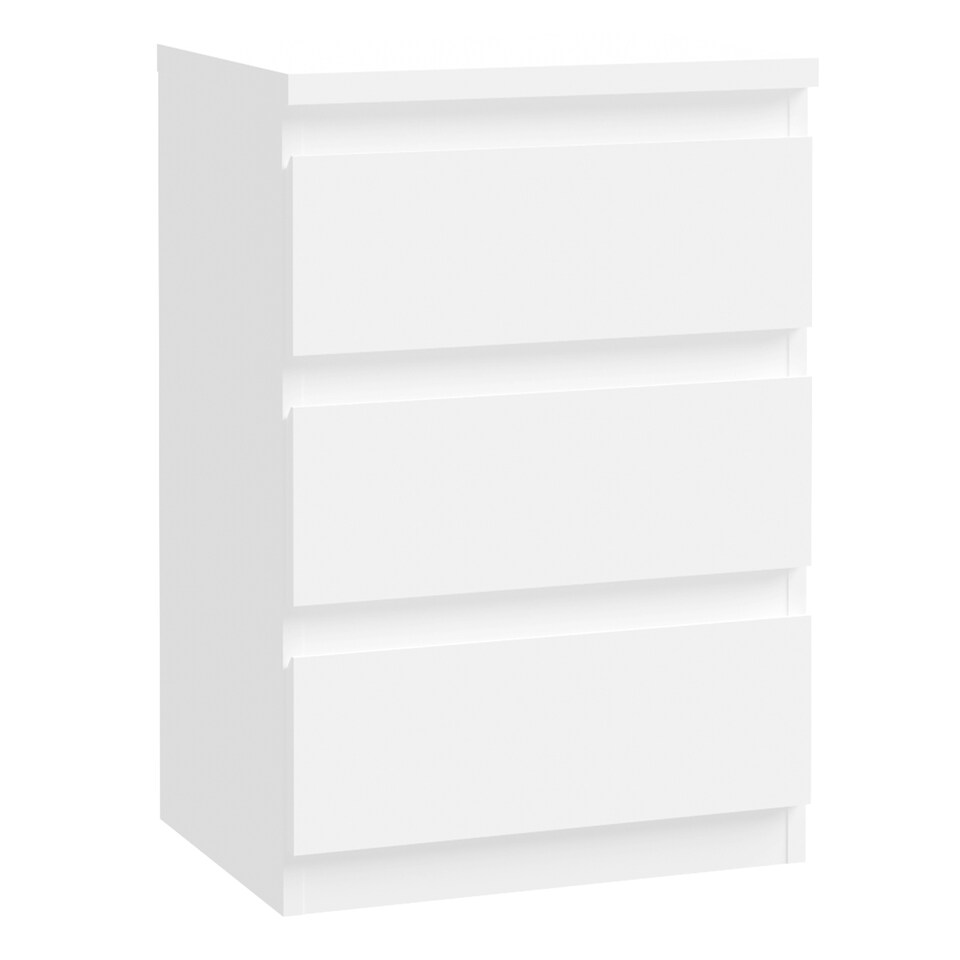 image 1 of Edmore 3 Drawer Bedside Chest in White