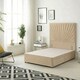 image 3 of Sunburst Divan Bed with 2 Drawers & 54'' Floor Standing Headboard Plush Velvet | Brown | Beige
