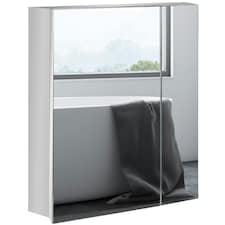 kleankin Medicine Cabinet with Mirror, Wall-Mounted Mirror Cabinet