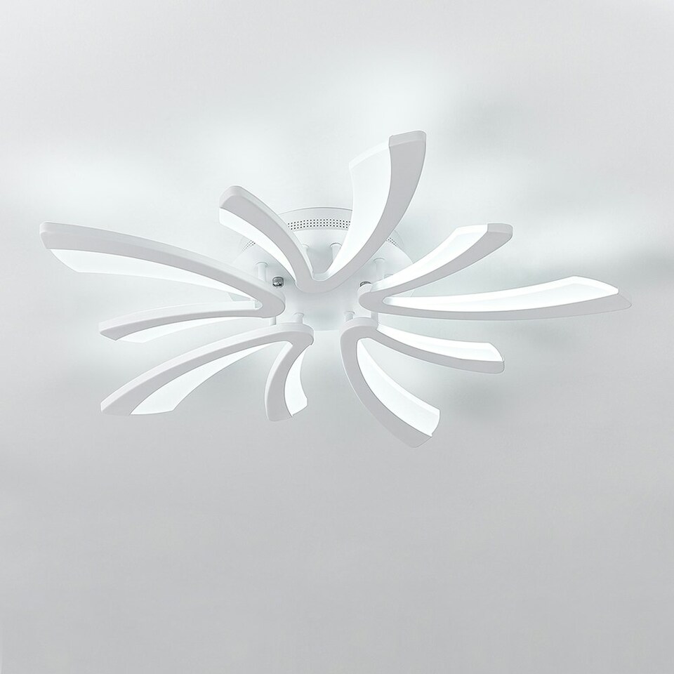 image 1 of Living and Home Unique V-Shaped LED Semi Flush Ceiling Light, 73cm Dia x 6.5cm H
