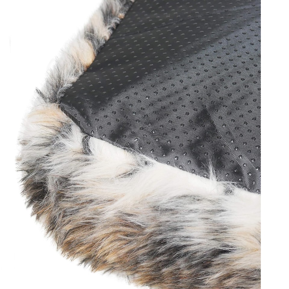 image 1 of Rosewood Brown Cosy Faux Fur Print Dog Mattress Bed