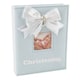image 1 of White Faux-Silk Bow and Silver Plated Cross Christening Photo Album in Blue