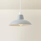 image 4 of ValueLights Civic Pair Silver Easy Fit Ceiling Pendant Shades and Bulb