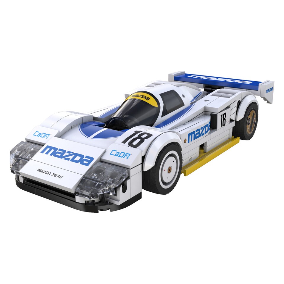 image 1 of CaDa 1:24 Mazda 787B 1991 White And Blue Race Car 242 Pieces