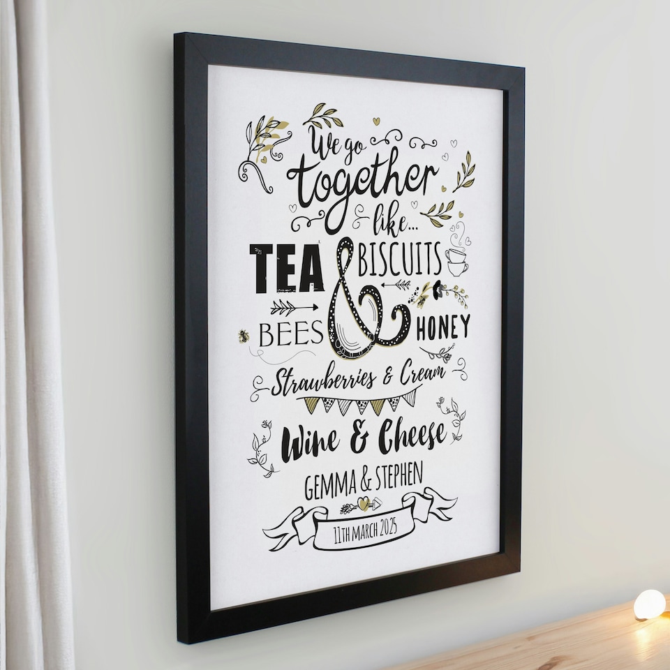 image 1 of Personalised We go Together Black Poster Frame Black | One Size