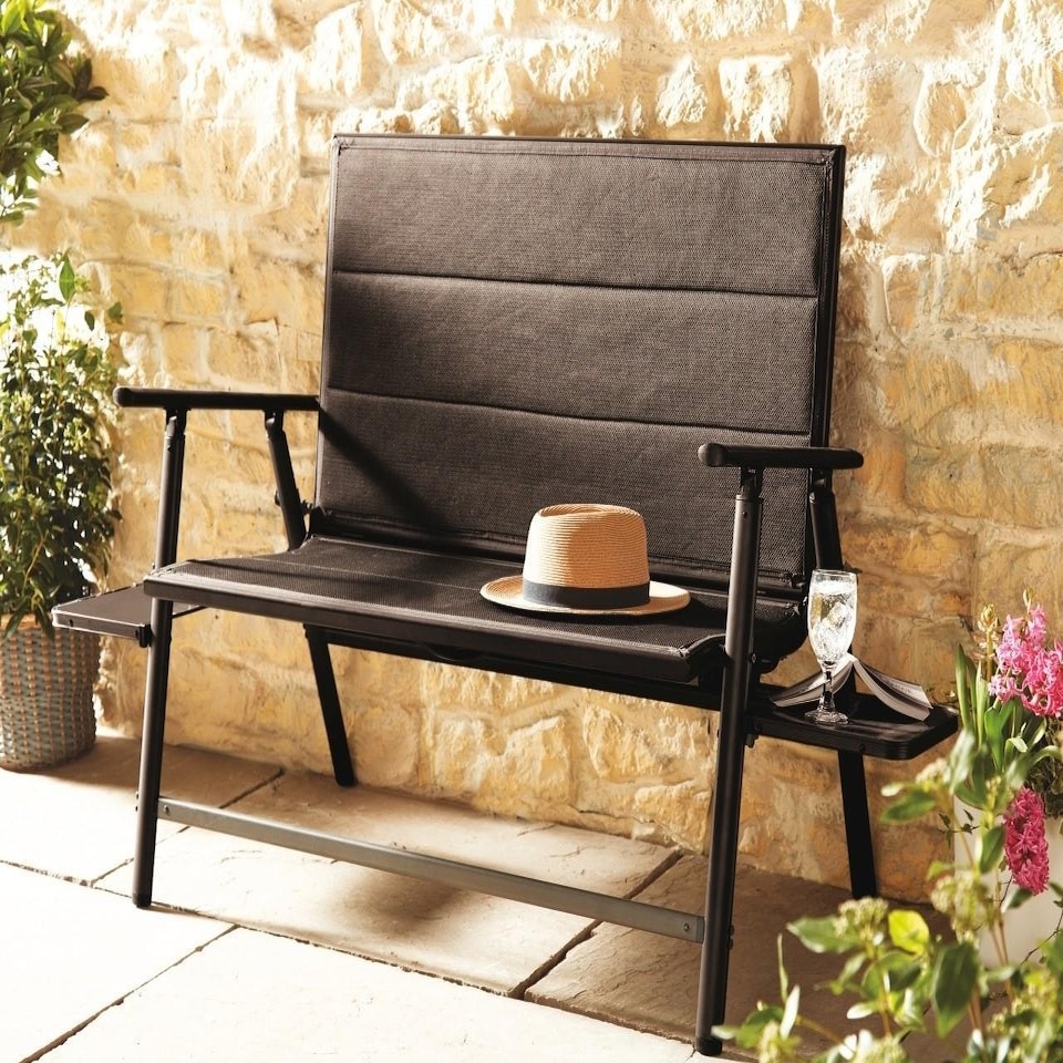 image 1 of Quest Leisure Naples Pro Bench With Slide Out Side Tables - Grey N/A