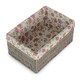 image 2 of Small Paper Rope Storage Basket with Garden Rose Cotton Lining | Grey | Grey | S