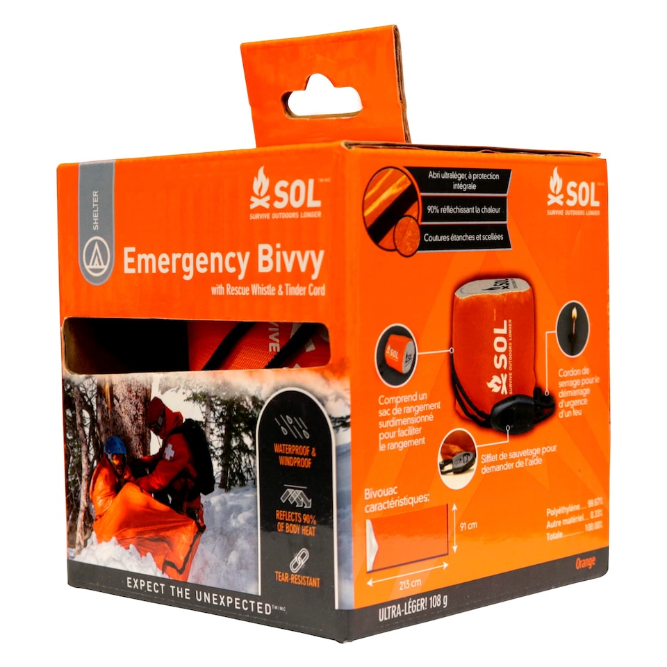 image 1 of Emergency Bivvy with Whistle - Emergency Survival Shelter Sack | Orange | Orange | One Size | 1