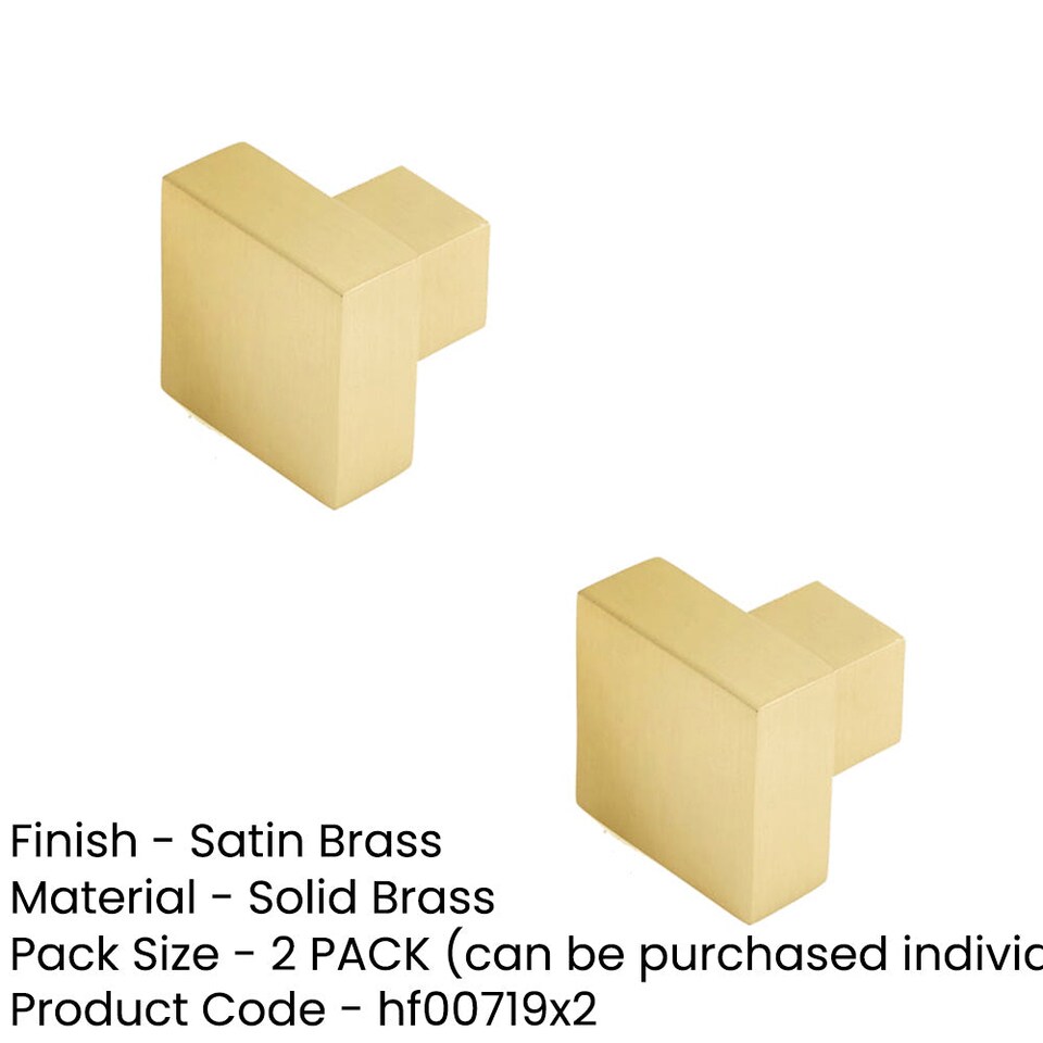image 1 of 2 PACK Modern Satin Brass Cupboard Knob for Stylish Interiors - Kitchen Cabinet Knob