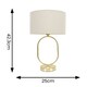 image 3 of ValueLights Antonia Natural Fabric Drum Lamp Shade Brushed Gold Oval Table Lamp Gold