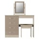 image 6 of Nevada 4 Drawer Dressing Table Set Black | Black Wood Grain