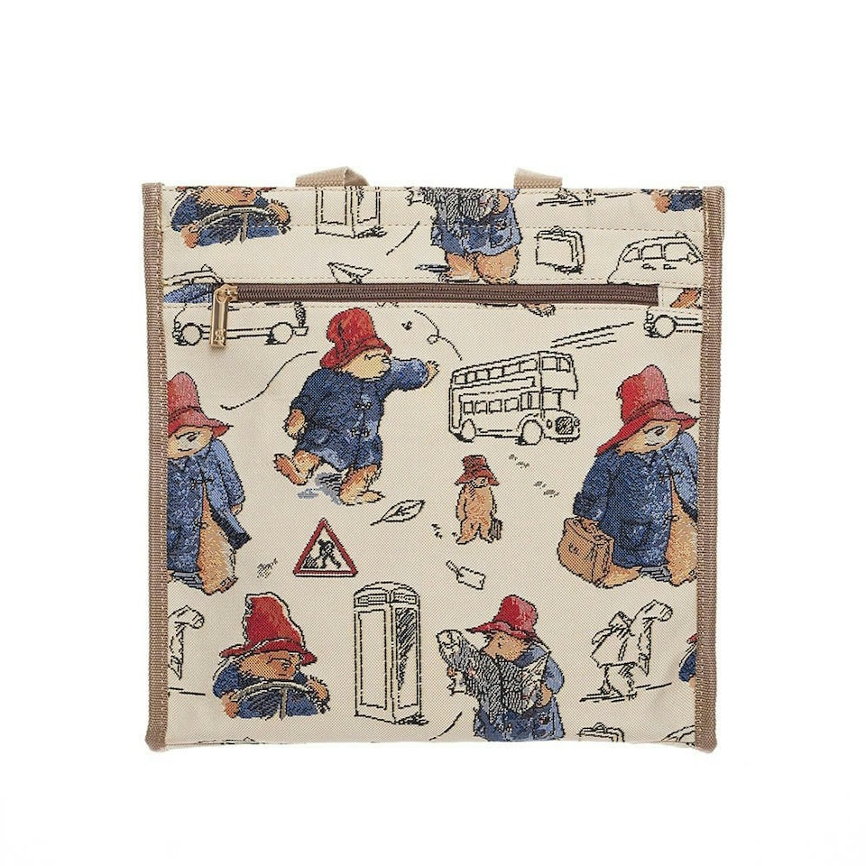 image 1 of Signare Resuable Shopper Bag Paddingto Bear London Transport | Cream
