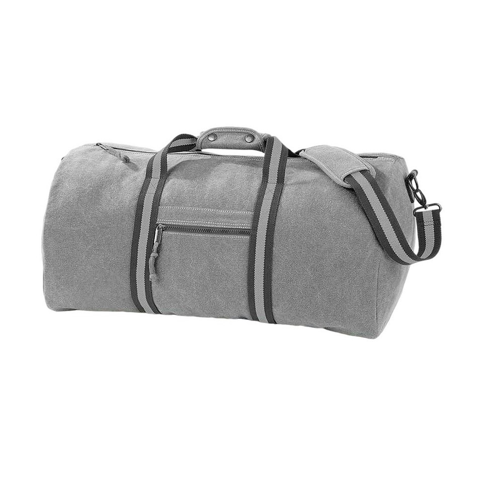 image 1 of Quadra Vintage Canvas Holdall - Vintage Light Grey - One Size Grey | One Size