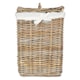 image 3 of Small Square Rattan Laundry Basket | Brown | Brown