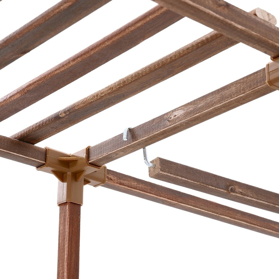 image 1 of Living and Home Multi-Tier Wooden Plant Stand and Flower Display Shelf - Brown