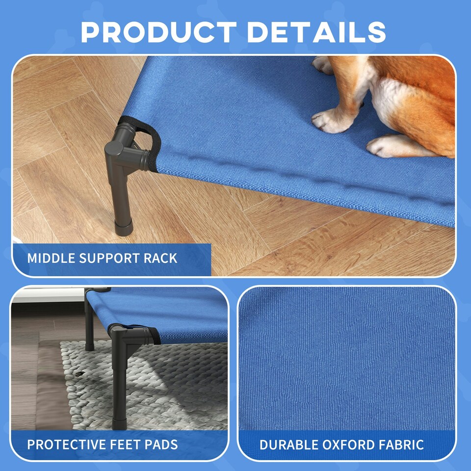 image 1 of Pawhut Elevated Pet Bed Cool Cot Dog Sleep Folding Indoor Outdoor Camping 76Lcm